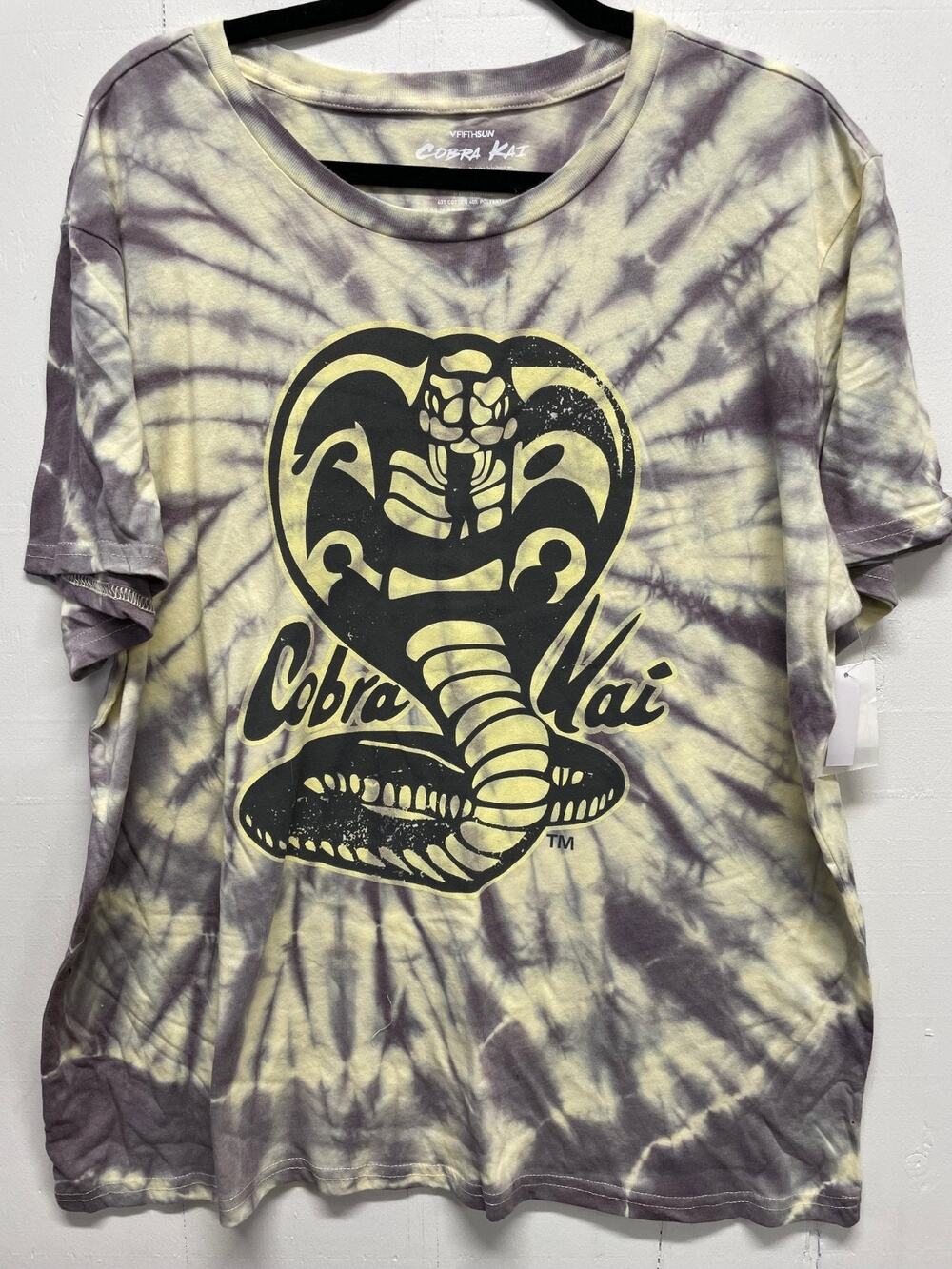 Cobra Kai T Shirt 3X Tie Dye Cream Purple XXXL Fifth Sun Brand New With Tag